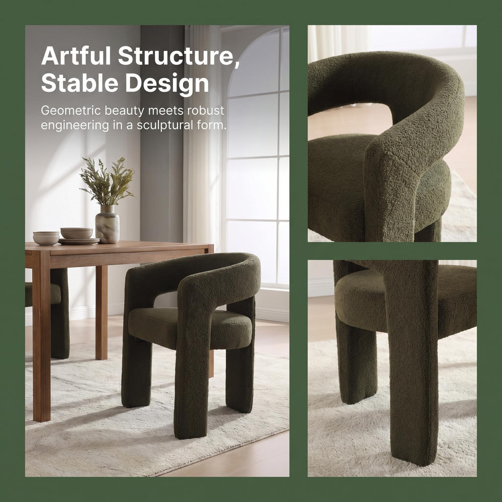 Green Sherpa Barrel Dining Chairs Set of 2 T2650