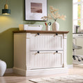Antique White 2 Drawer File Cabinet B35314