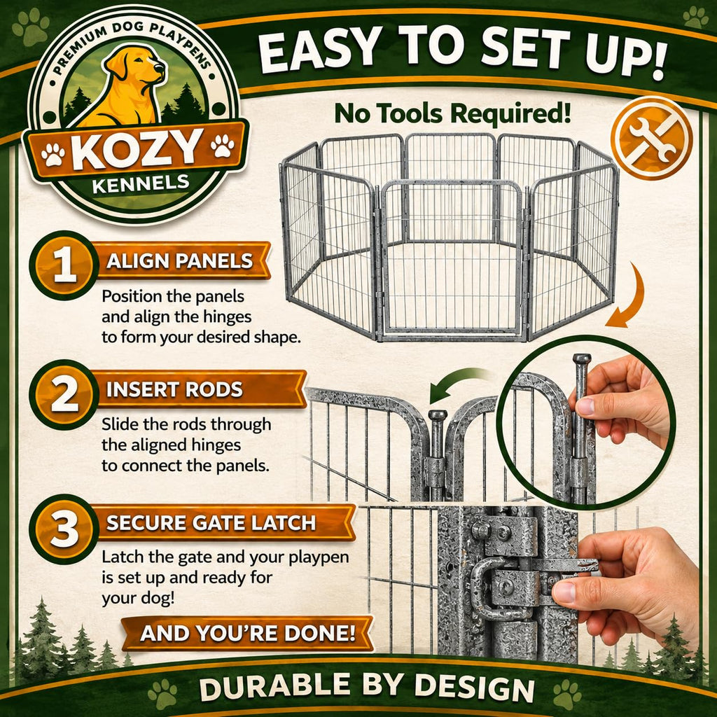 24 inch 16 Panels Heavy Duty Metal Portable Pet Playpen with Gate X88837
