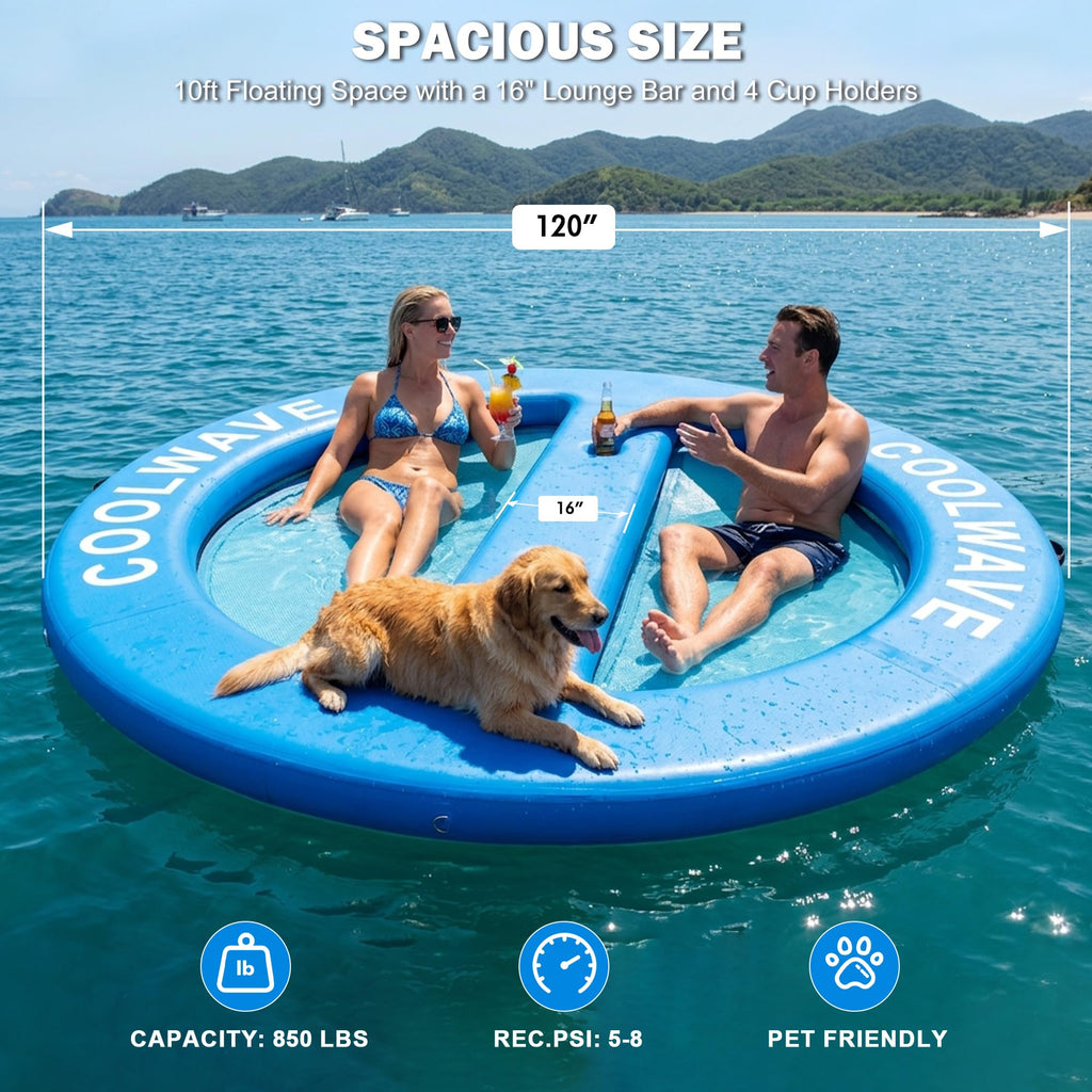 Inflatable Water Hammock with Cup Holders A286597