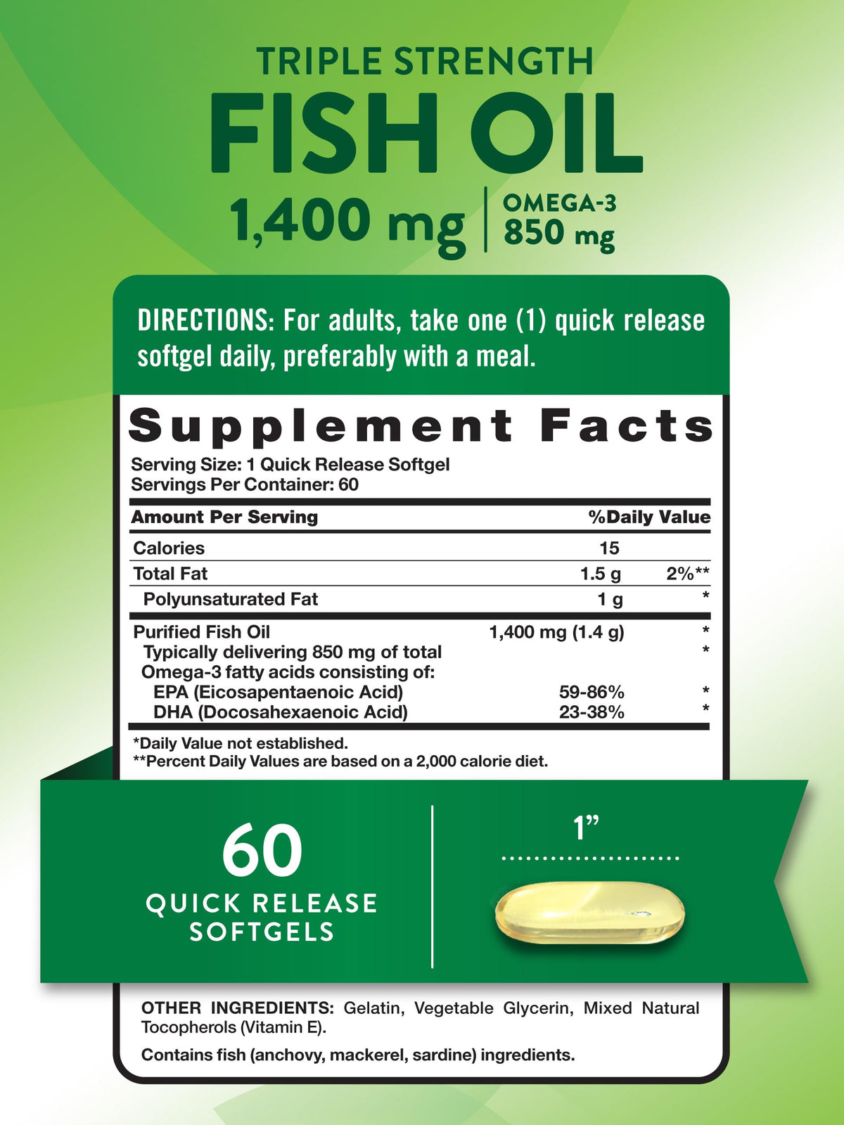 Triple Strength Fish Oil 1400 mg I950