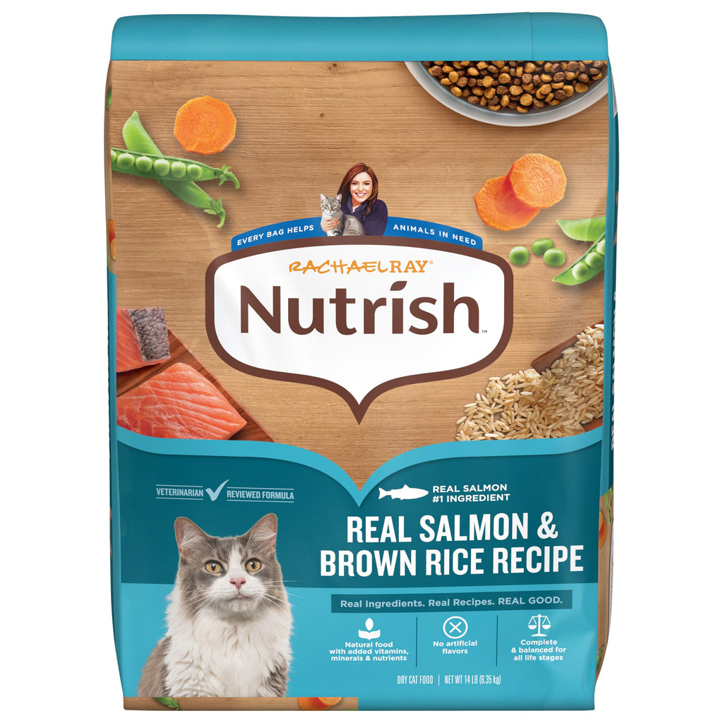 Salmon & Brown Rice Recipe Dry Cat Food 14 lb. Bag P745460