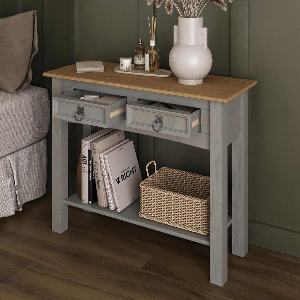 Solid Wood Console Table with 2 Drawers B7728