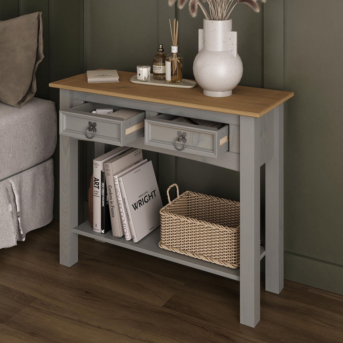 Solid Wood Console Table with 2 Drawers B7728