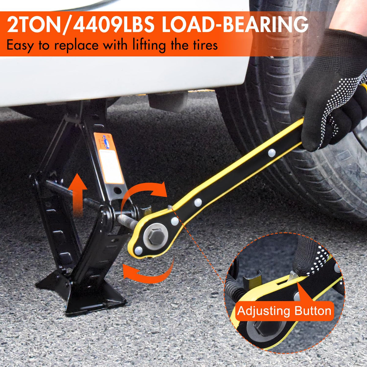 2 Ton Scissor Car Jack with Lug Wrench O95589