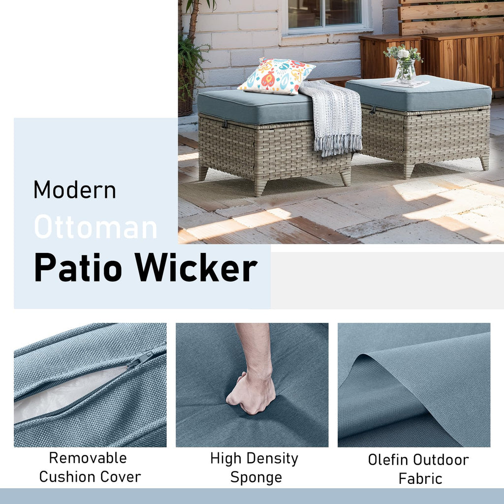 5 Piece Outdoor Swivel Rocker Chairs with Ottomans Z9751