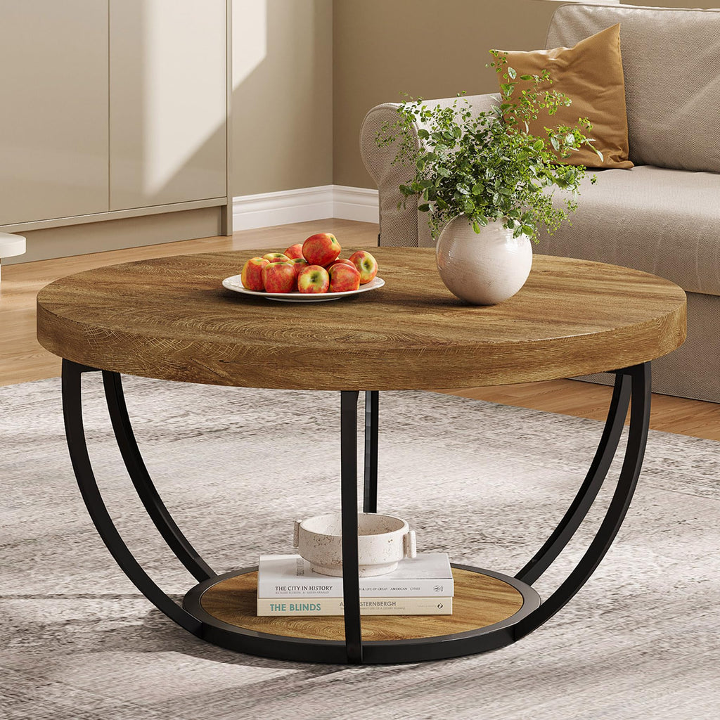 Round Coffee Table with Storage E1095
