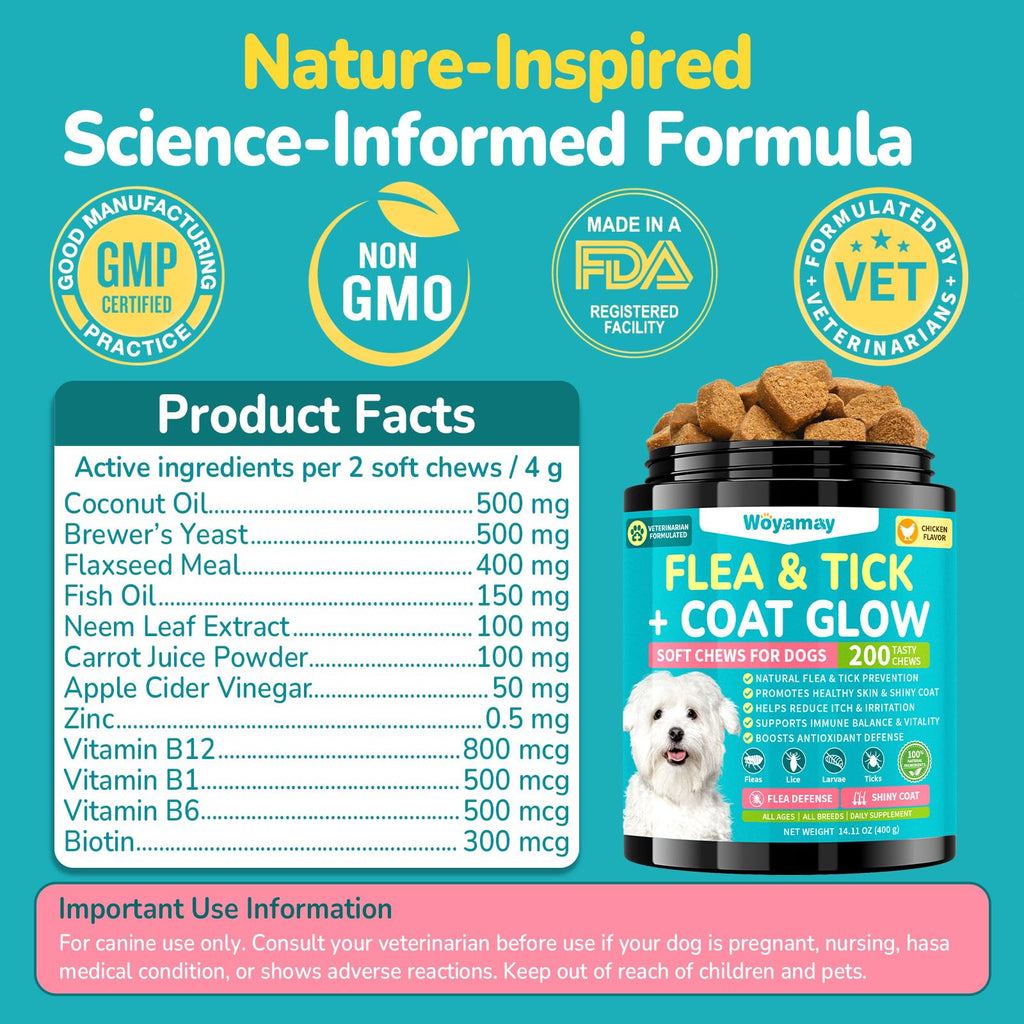 Soft Chews Chicken Flavor Flea and Tick Prevention for Dogs C7150