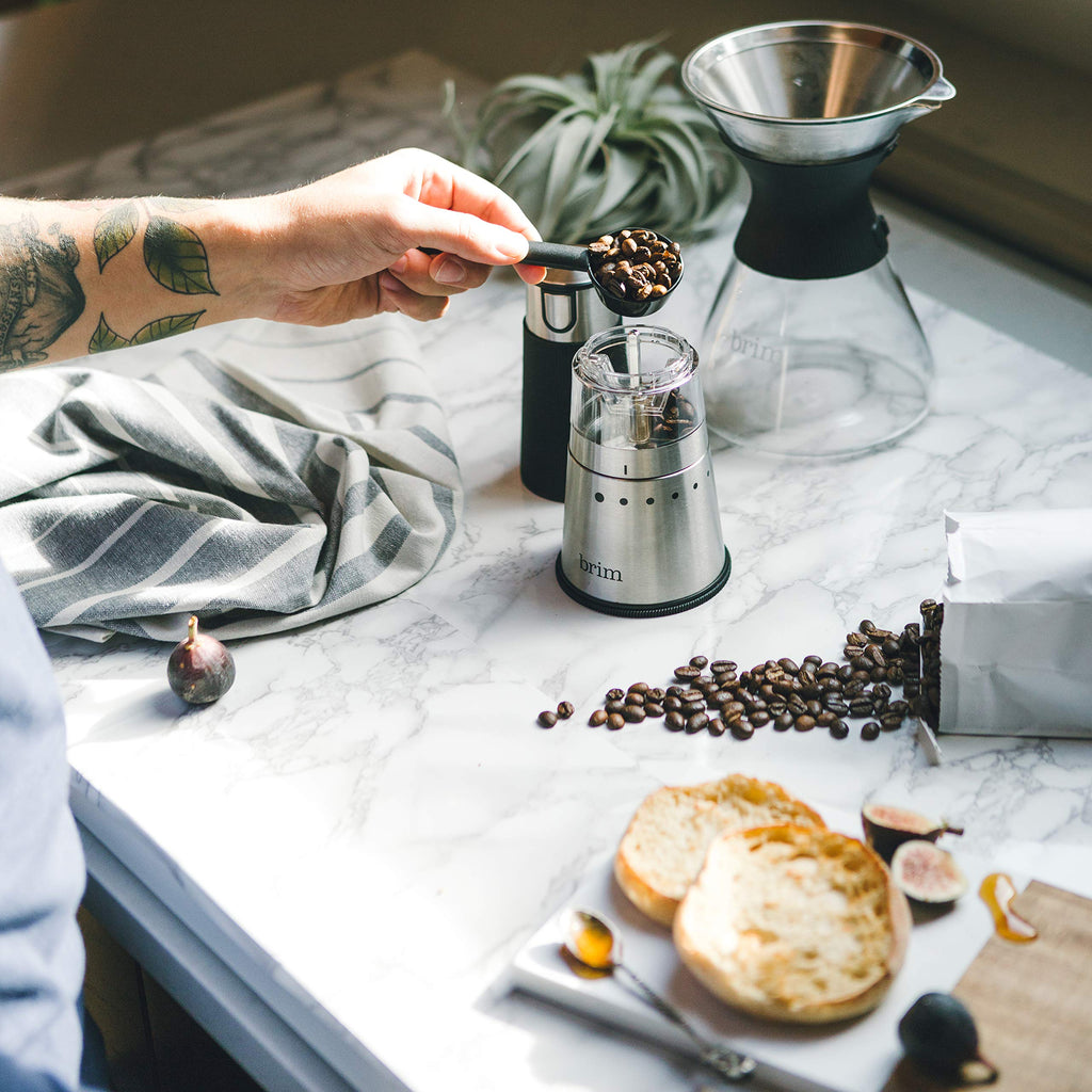 Electric Handheld Burr Coffee Grinder, 9 Grind Settings, Stainless Steel/Black H956