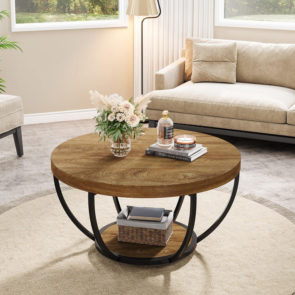 Round Coffee Table with Storage E1095