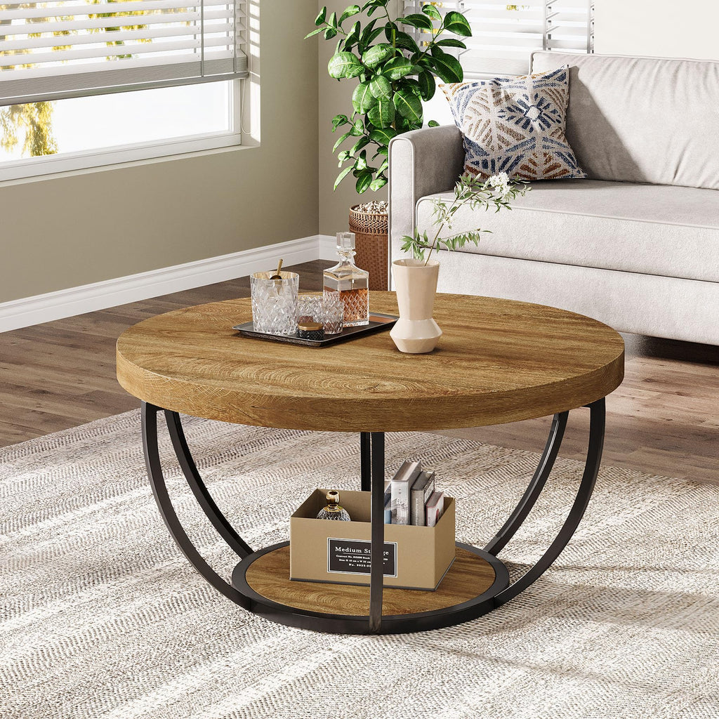 Round Coffee Table with Storage E1095