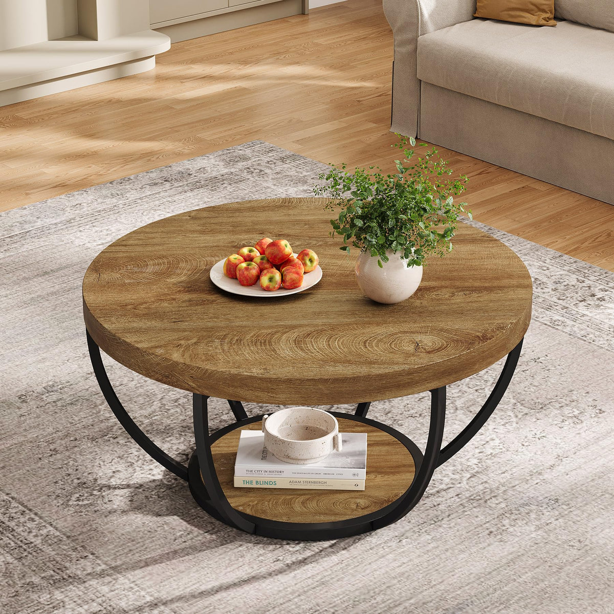 Round Coffee Table with Storage E1095