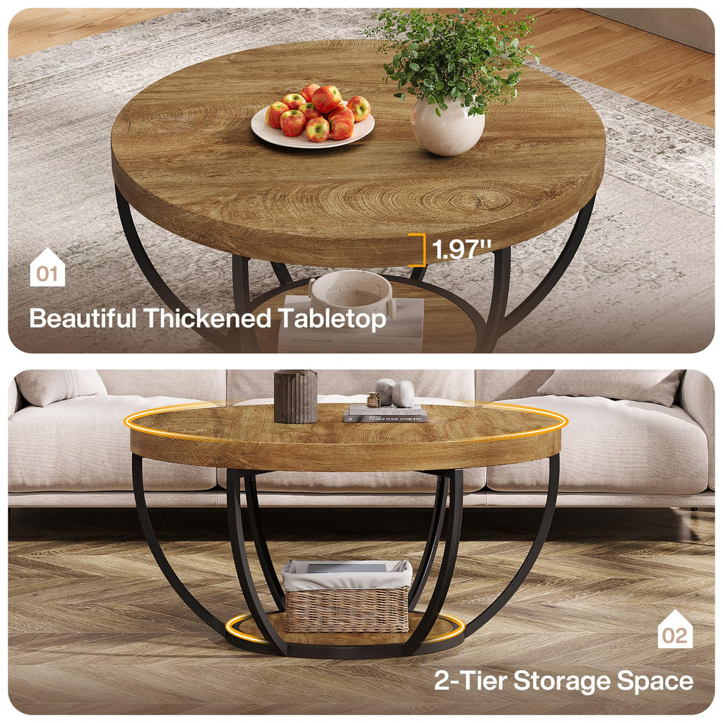 Round Coffee Table with Storage E1095