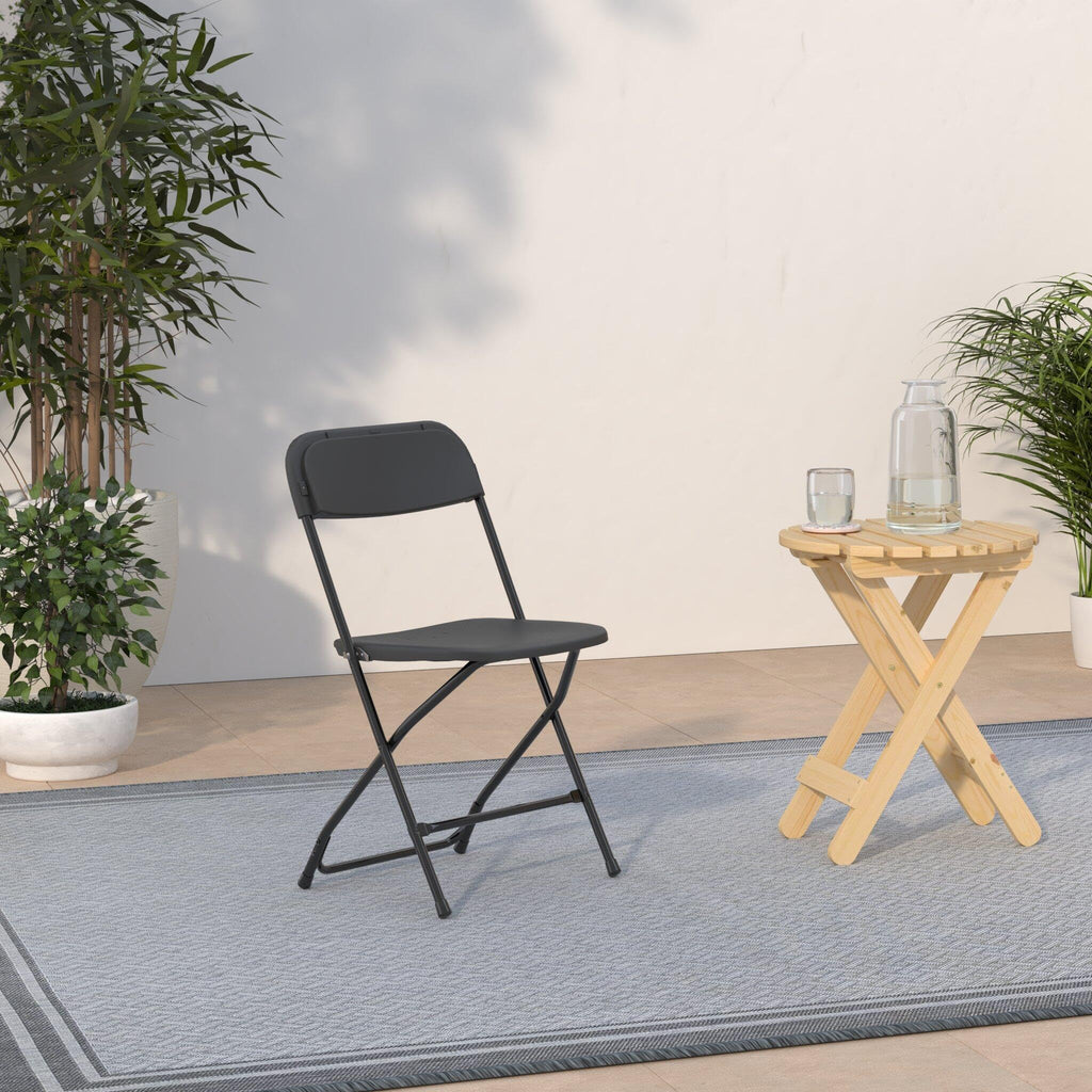 Black Plastic Folding Chair 10-Pack J421