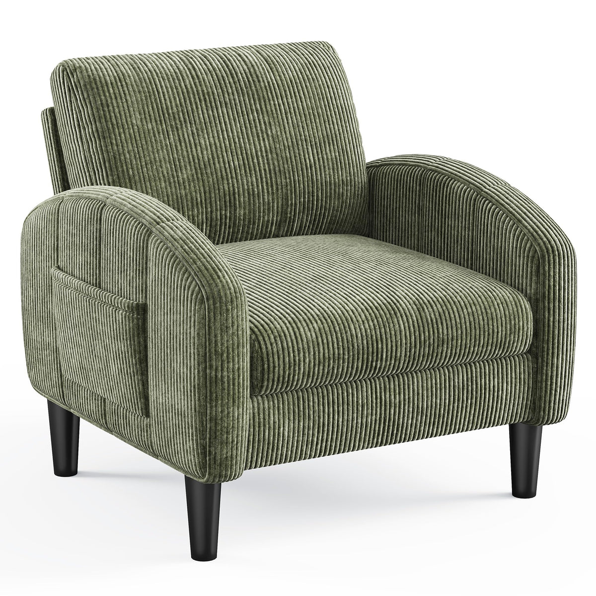 Green Accent Chair with Side Pockets Z2048