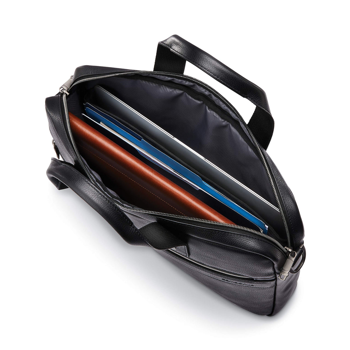 Black Leather Slim Brief D709309