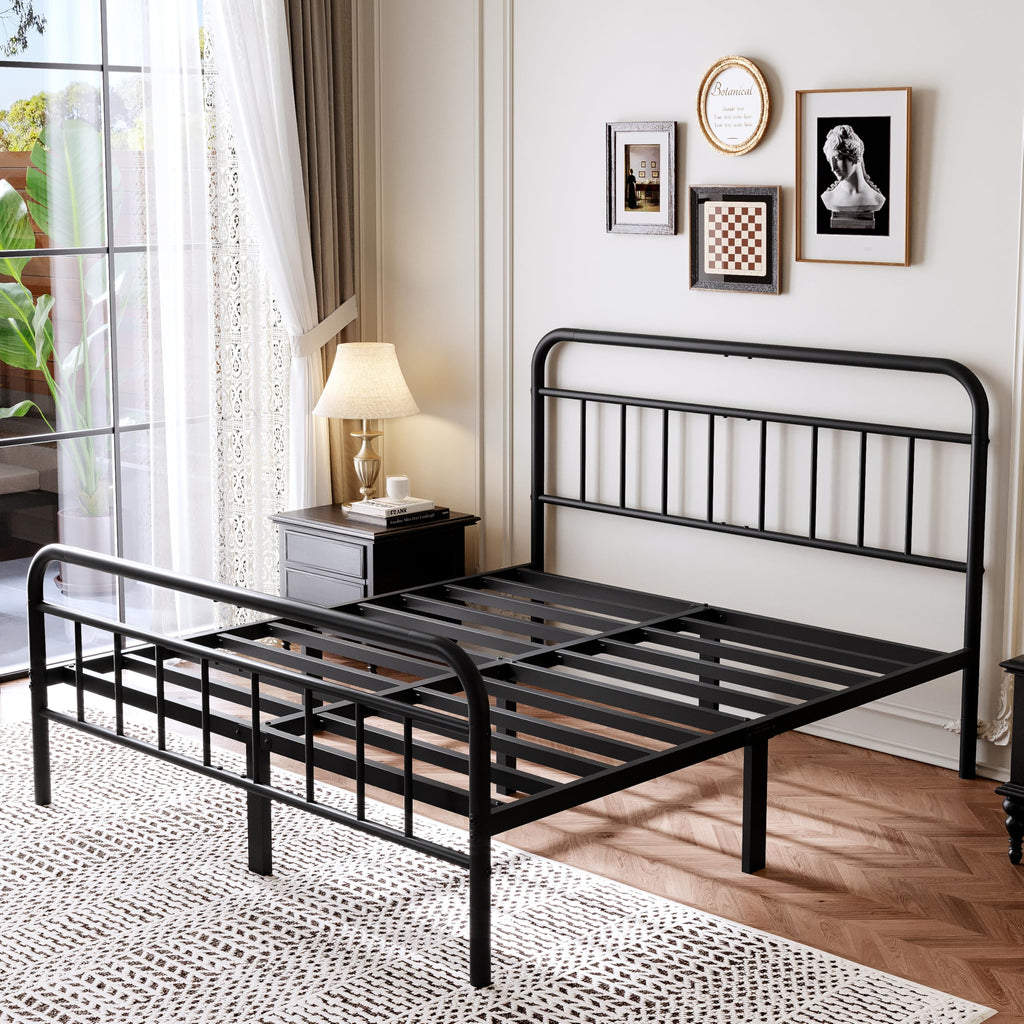 Queen Size Metal Bed Frame with Storage Space K623869