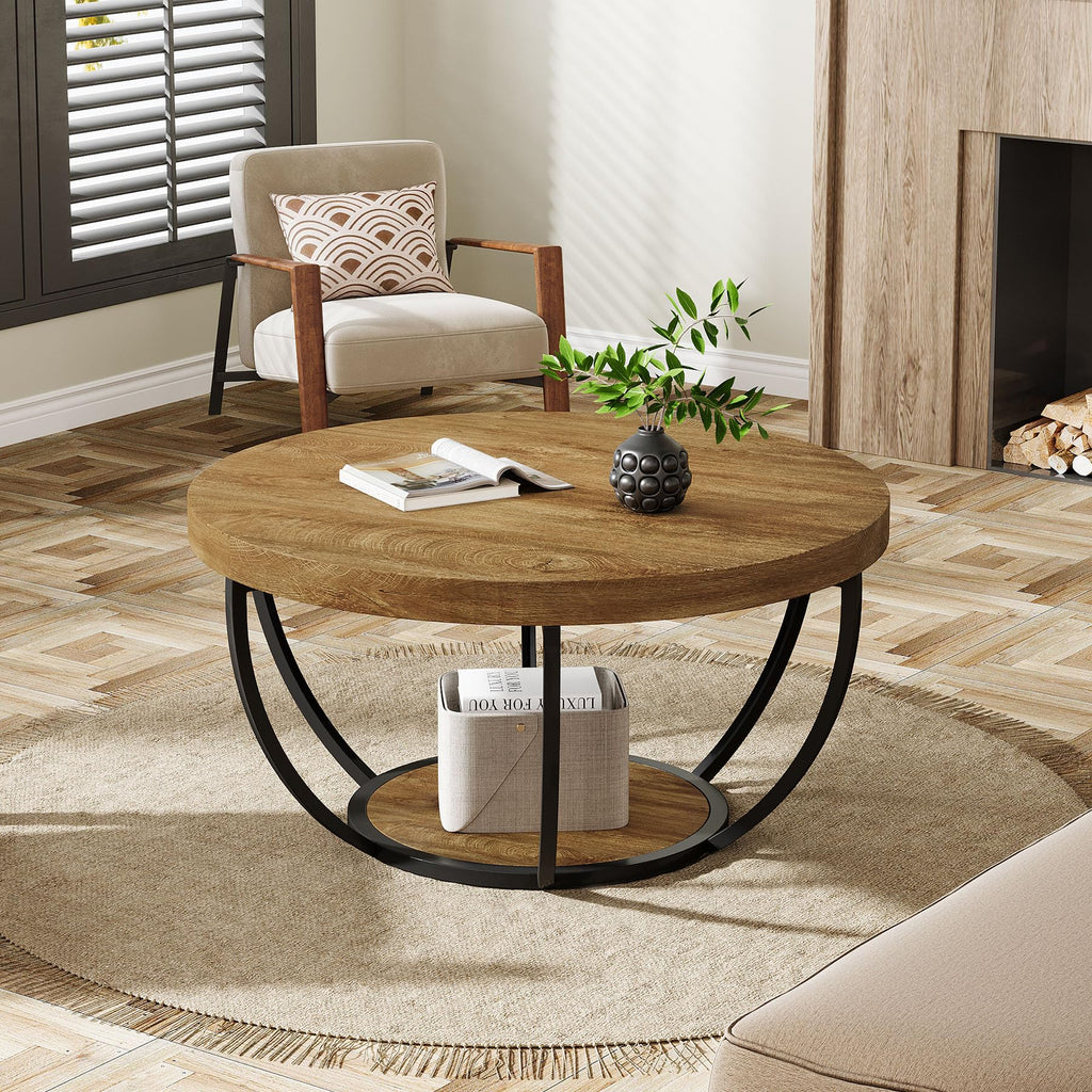 Round Coffee Table with Storage E1095