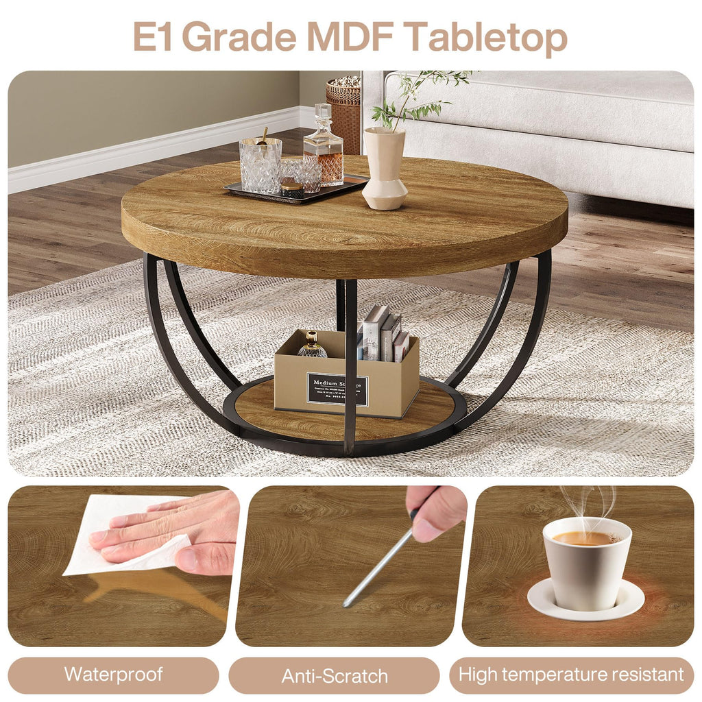 Round Coffee Table with Storage E1095