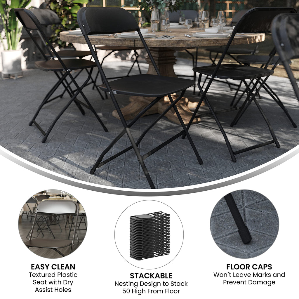 Black Plastic Folding Chair 10-Pack J421