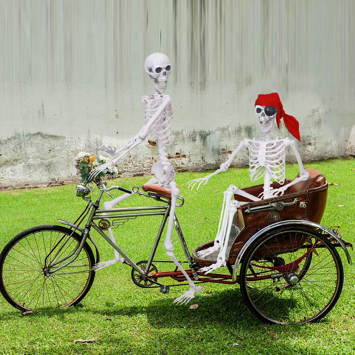 5.4Ft Posable Life Size Skeletons with Movable Joints W850424