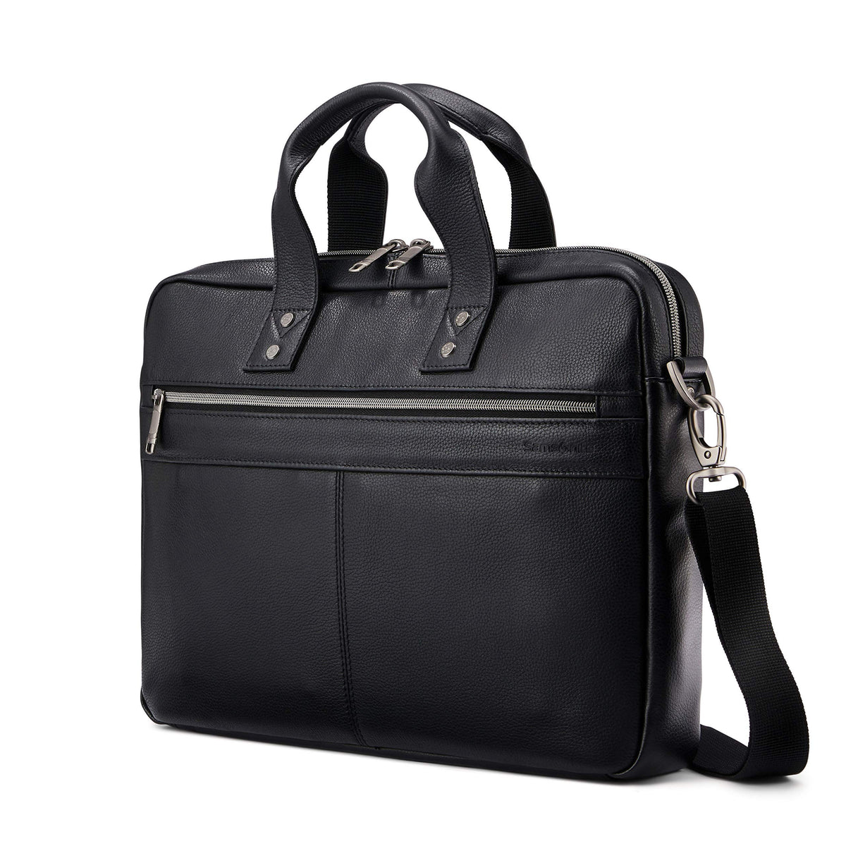 Black Leather Slim Brief D709309